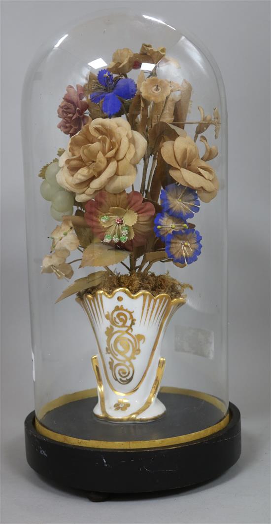 A marriage glass domed flower display